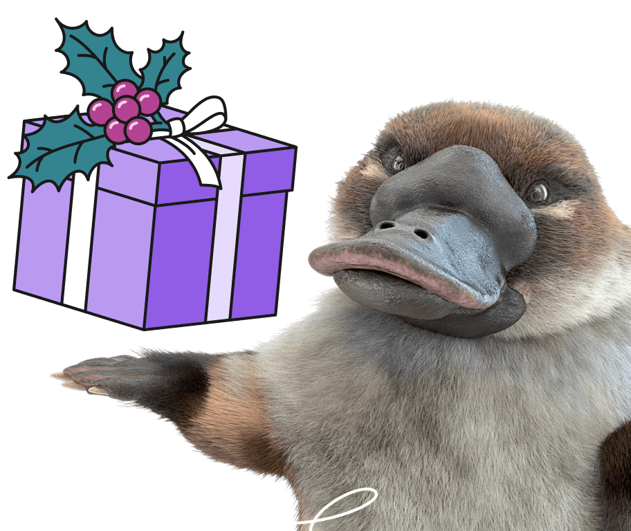 утконос с подарком