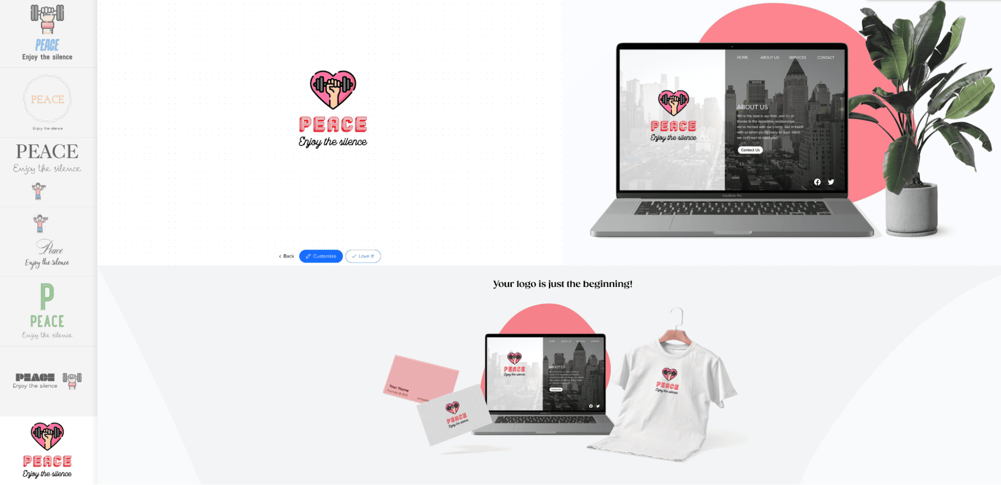 Логотипы от нейросети Tailor Brands