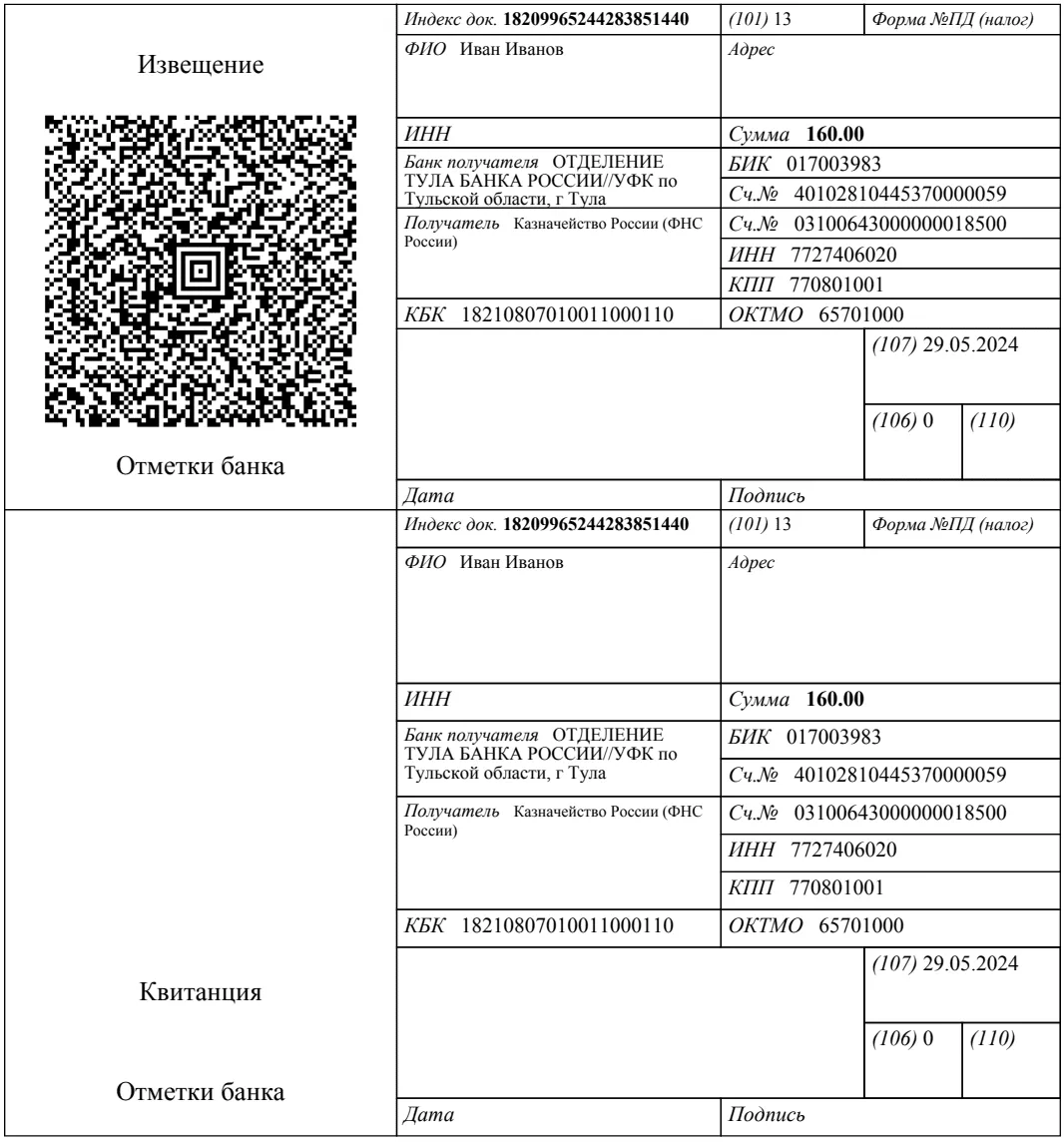 Раздел формы с данными лица, за которое уплачивается государственная пошлина при закрытии ИП